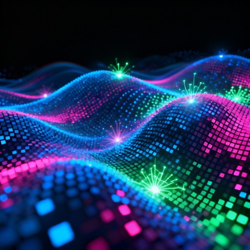 Download Luminous Pixel Waves Image - Digital, Pixels, Waves | StockCake