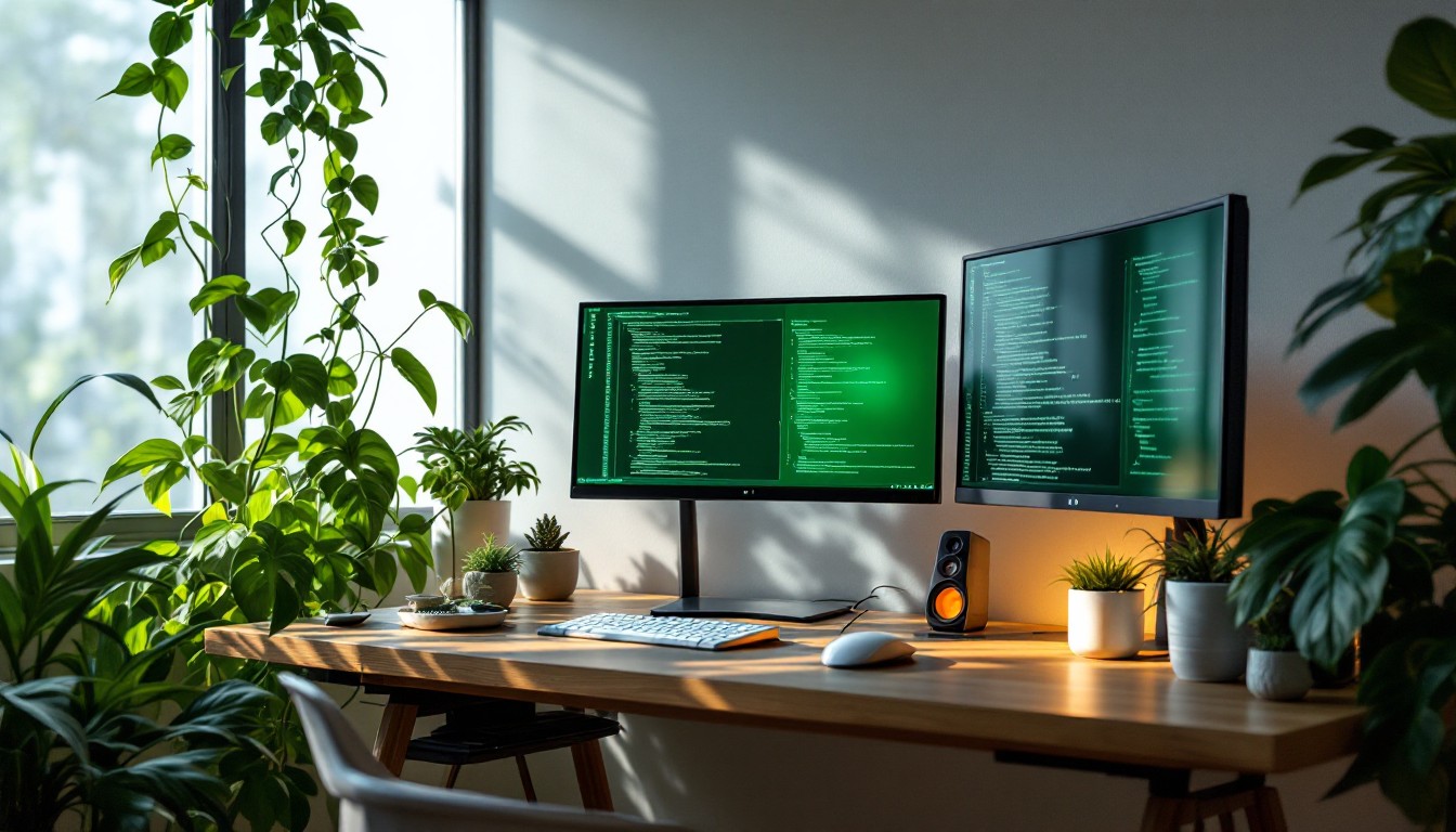 Free Nature Meets Code Image - Workspace, Coding, Plants | Download at ...