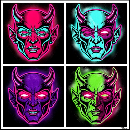 Free Neon Demon Faces Image - Demon, Devil, Neon | Download at StockCake