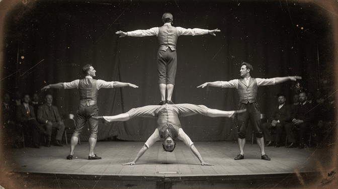 Free Vintage Acrobatic Performance Image - Acrobats, Daguerreotype ...