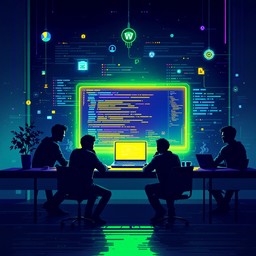 Free Midnight Code Session Image - Pixelart, Cyberpunk, Hackathon ...