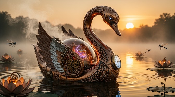Free Mechanical Swan Glides Image - Steampunk, Mechanical, Swan ...