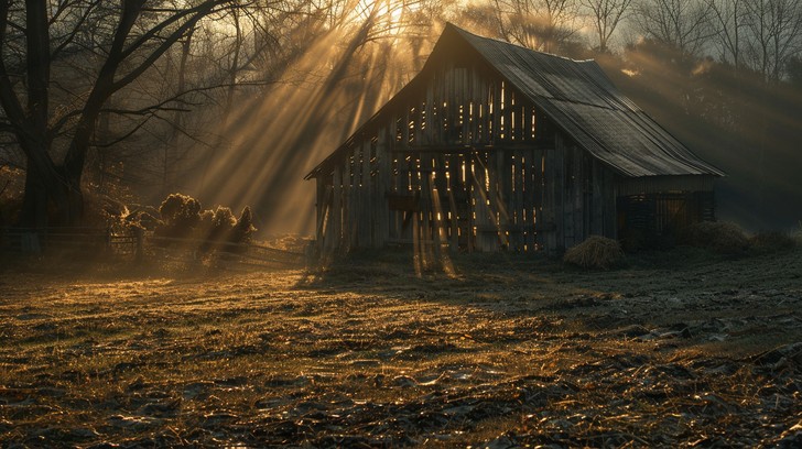 Free Sunlit Rustic Barn Image - Sunlight, Barn, Mist | Download at ...