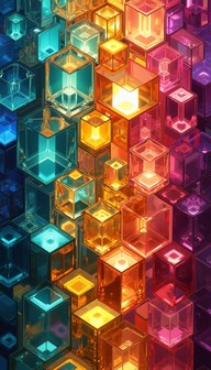Free Prismatic Cube Cascade Image - Geometric, Crystal, Translucent ...