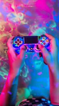 Free Vibrant Gaming Session Image - Gaming, Controller, Colorful ...