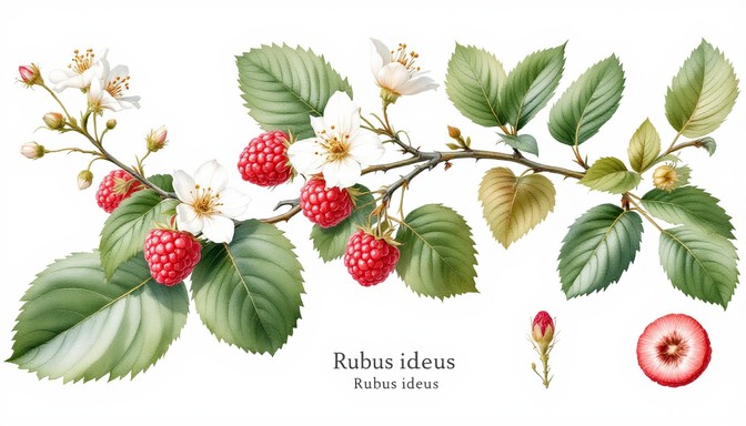 Botanical Name For Raspberry Free Raspberry Botanical Illustration Image - Raspberry, Botanical ...