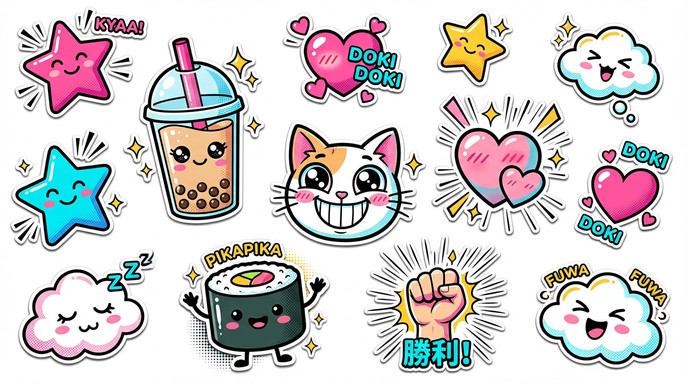 Free Kawaii Anime Stickers Image - Kawaii, Anime, Manga | Download at ...