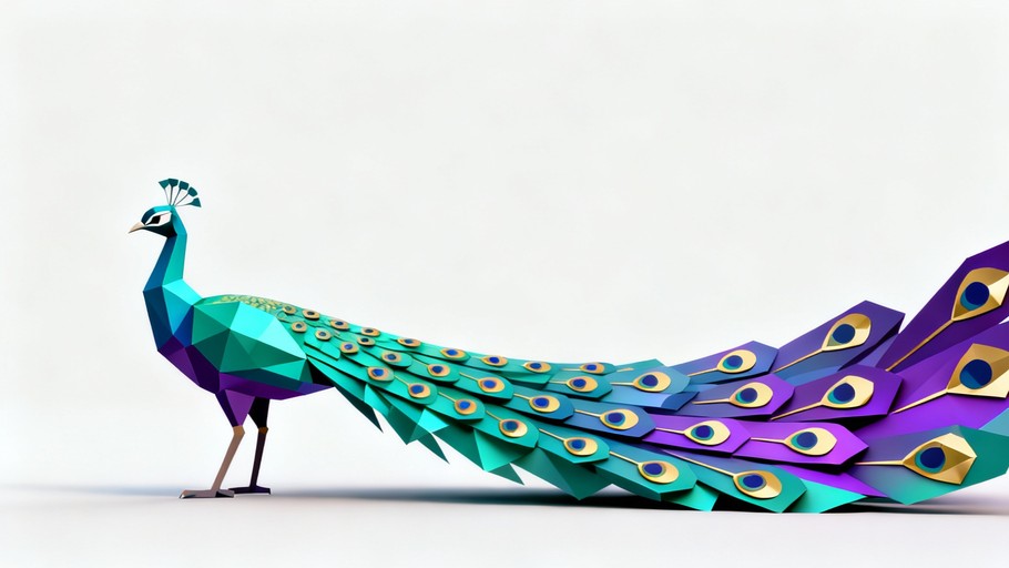 Free Geometric Peacock Art Image - Geometric, 3d, Turquoise | Download ...