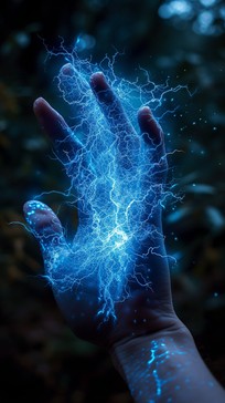 Free Energized Hand Display Image - Electricity, Hand, Blue | Download ...