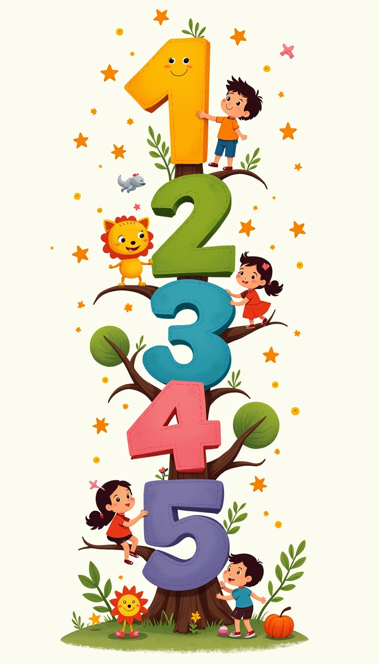 Count Tree Anima Free Colorful Counting Tree Image - Numbers, Counting, Children ...