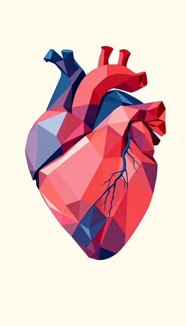 Heart Geometric Structure Free Geometric Heart Illustration Image - Heart, Geometric ...