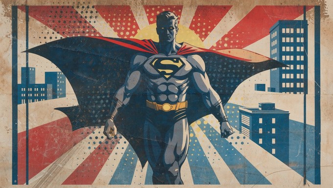 Heroic Background Frame Free Vintage Hero Rises Image - Superhero, Vintage, Retro | Download at ...