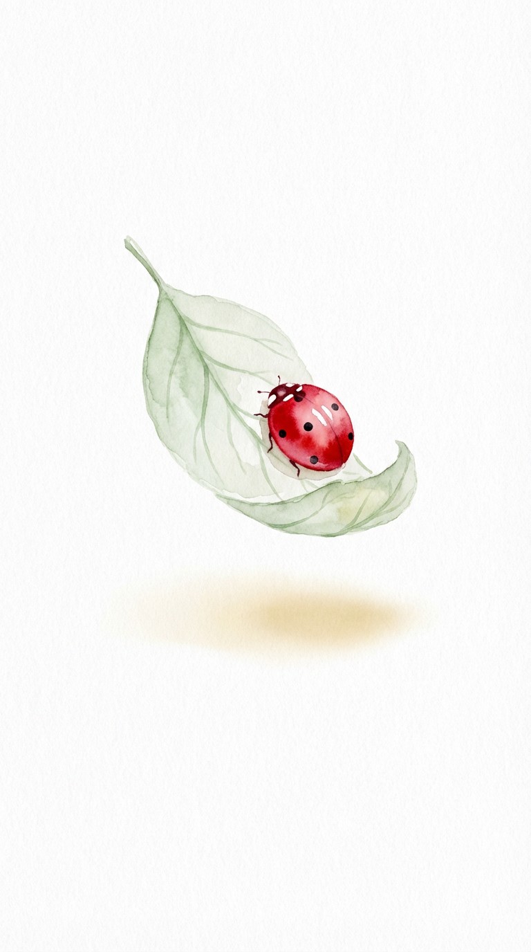 Free Ladybug on Leaf Image - Ladybug, Watercolor, Minimalist | Download ...