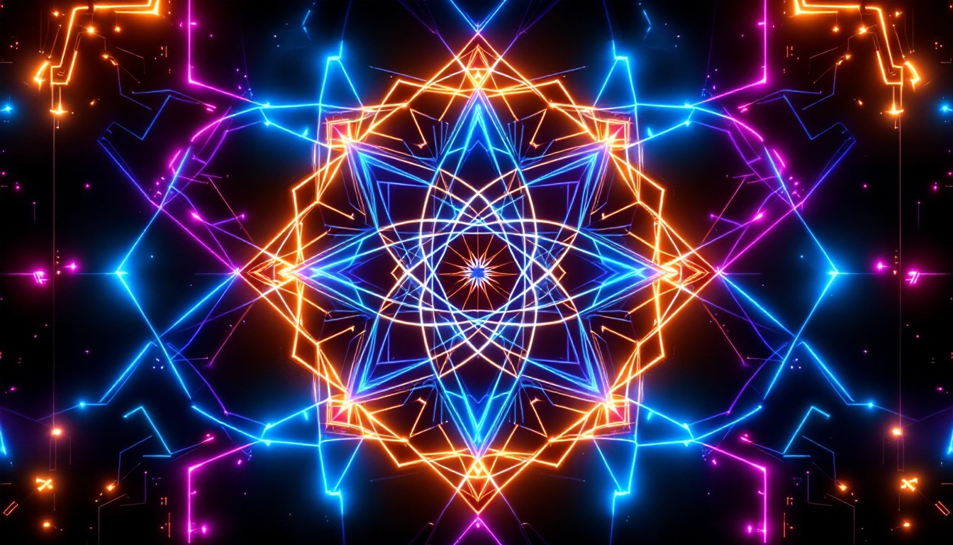 Geometry Neon Background Free Neon Sacred Geometry Image - Neon, Cyberpunk, Geometric | Download ...
