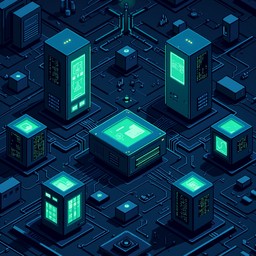Free Digital Ecosystem Grid Image - Cyberpunk, Digital, Circuit ...