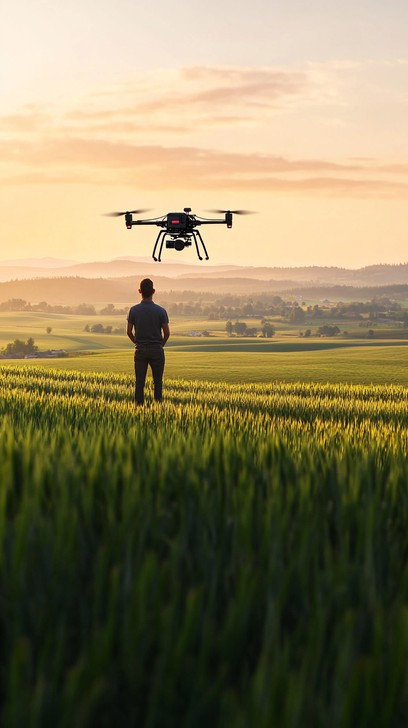 Free Drone Over Fields Image - Drone, Sunset, Fields | Download at ...