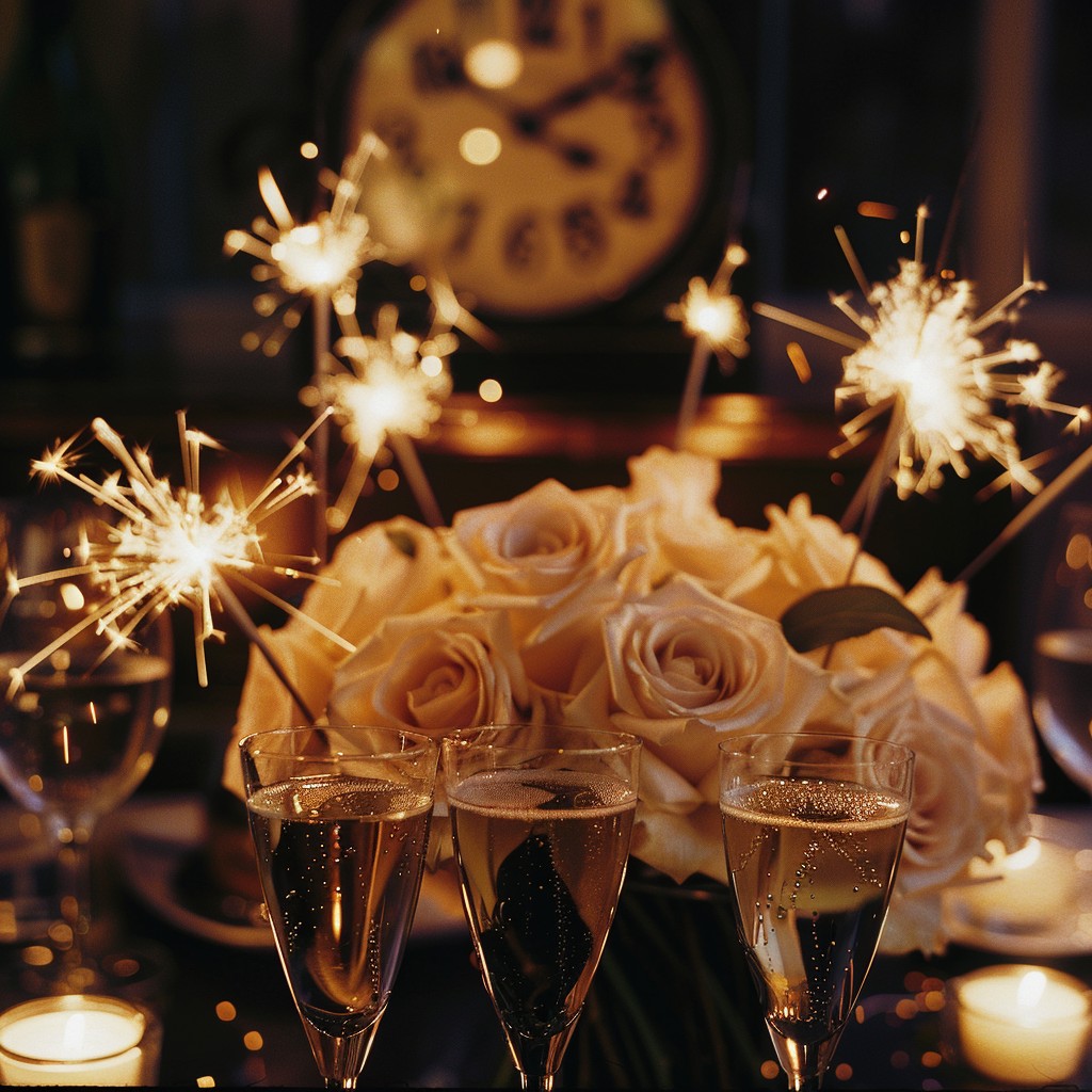 Free Festive Midnight Toast Image - Celebration, Sparklers, Roses ...