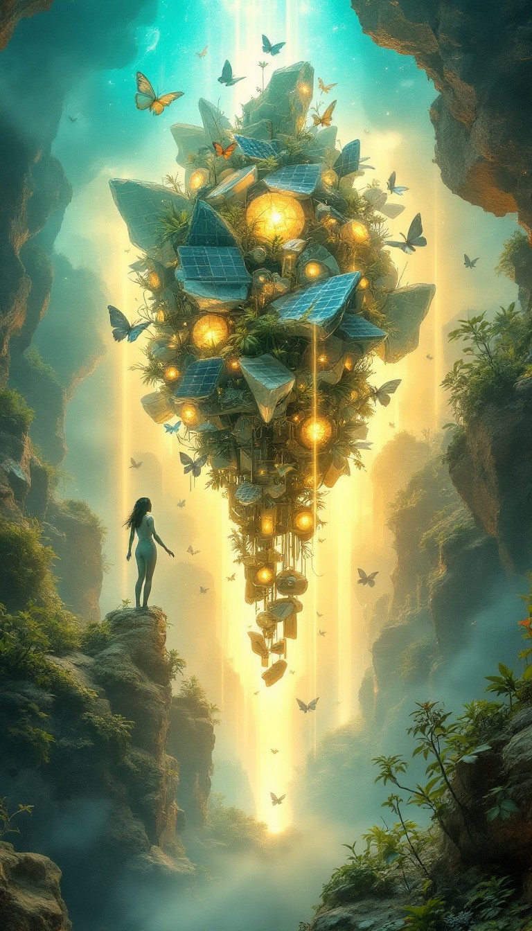 Free Technology Meets Nature Image - Surreal, Floating, Mechanical ...