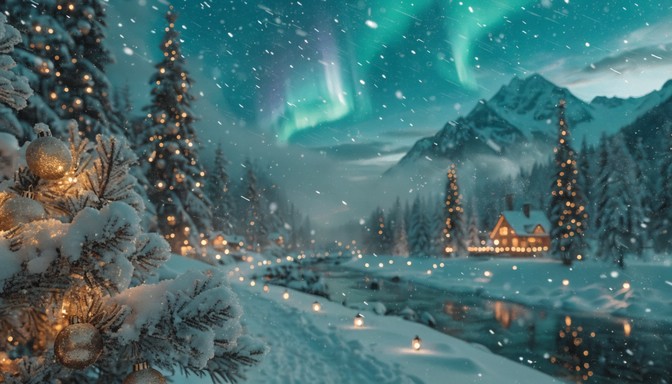 Free Illuminated Winter Wonderland Image - Winter, Lights, Snow ...
