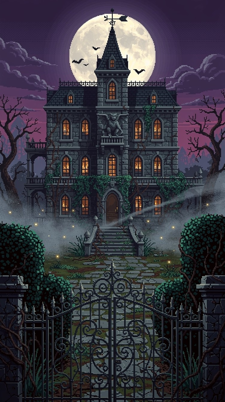 Free Haunted Pixel Castle Image - Mansion, Gothic, Haunted | Download ...