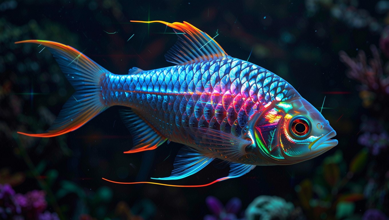 Free Neon Fish Glow Image - Fish, Cyberpunk, Neon | Download at StockCake