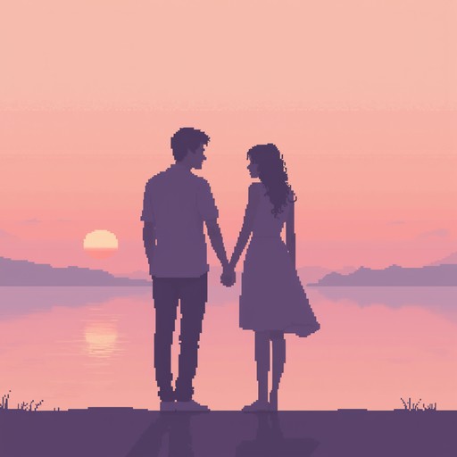 Free Sunset Romance Pixels Image - Pixel, Silhouettes, Couple ...