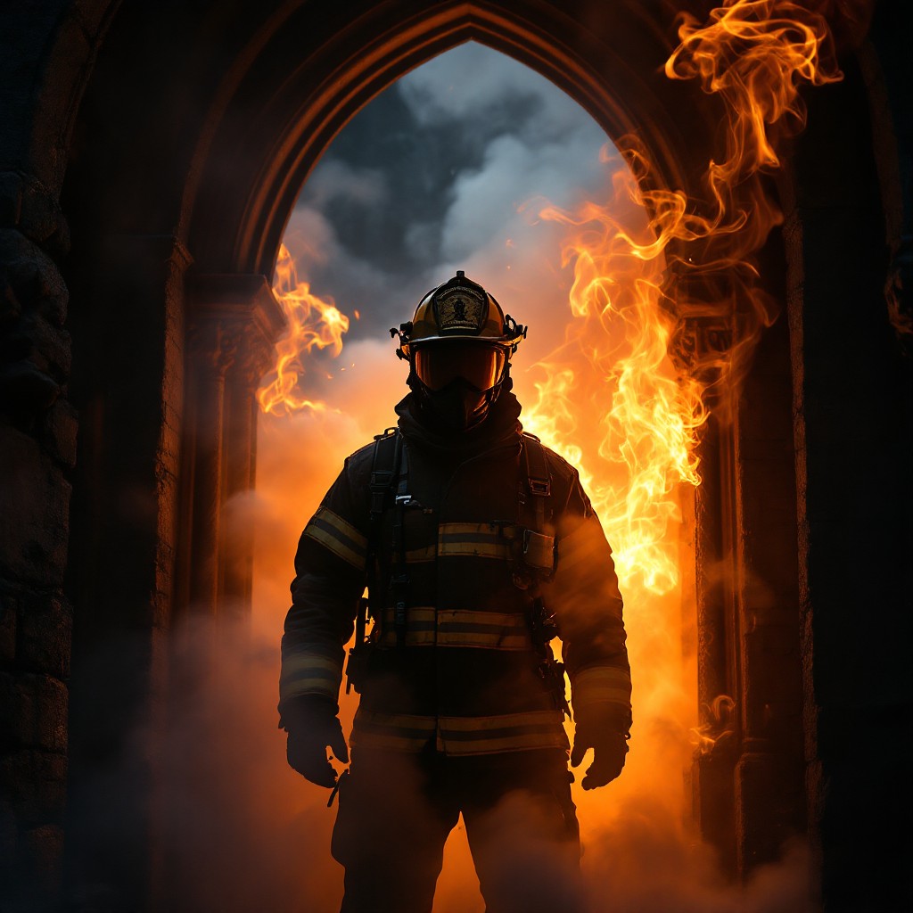 Free Hero Amid Flames Image - Firefighter, Hero, Silhouette | Download ...