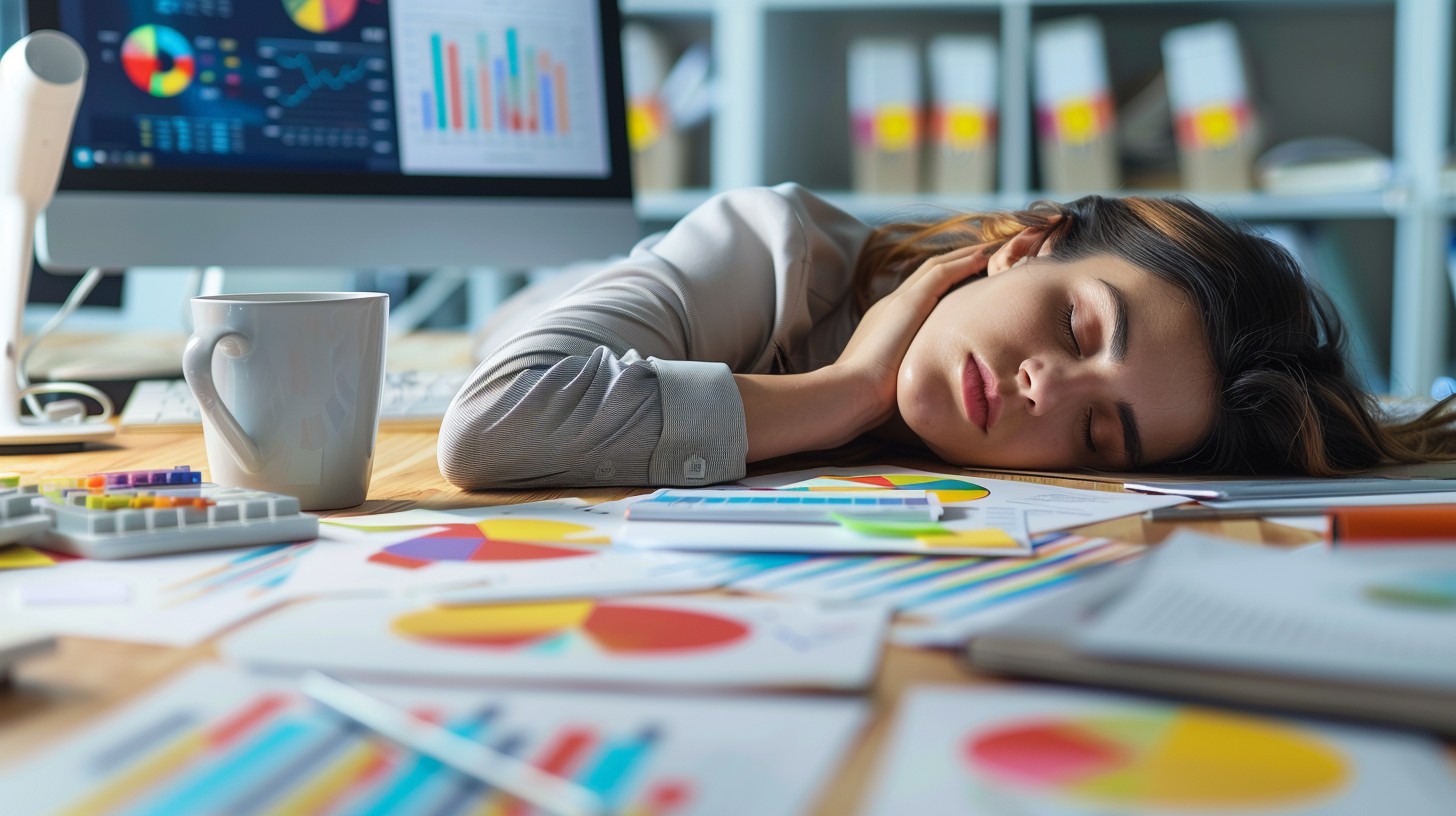 Free Exhausted Office Worker Image - Office, Exhaustion, Sleep ...