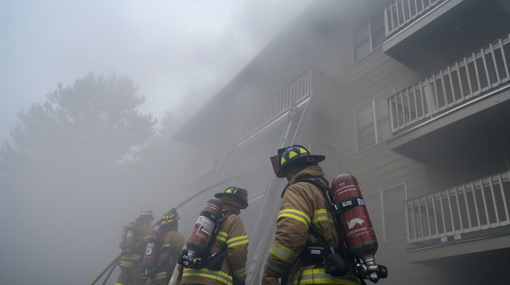 Free Firefighters in Action Image - Firefighters, Smoke, Ladder ...