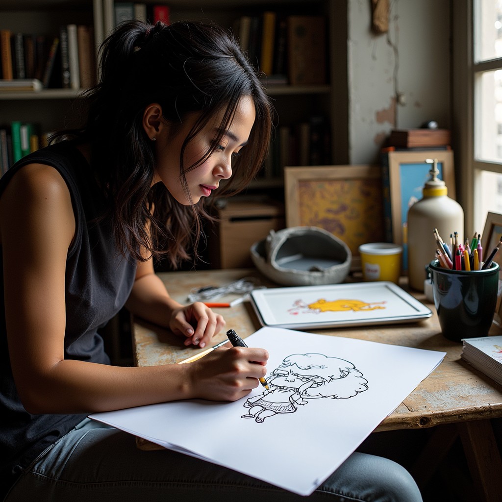 Free Artist Drawing Intently Image - Artist, Drawing, Creative ...