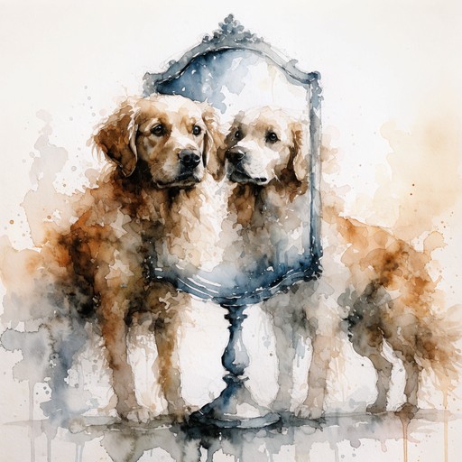 Dog Reflection Drawing Free Dog Meets Reflection Image - Watercolor, Dog, Reflection ...
