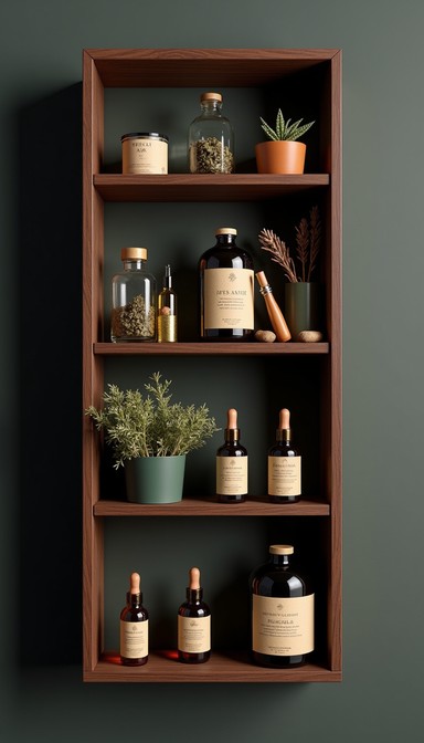 Free Styled botanical shelf Image - Shelf, Wooden, Bottles | Download ...