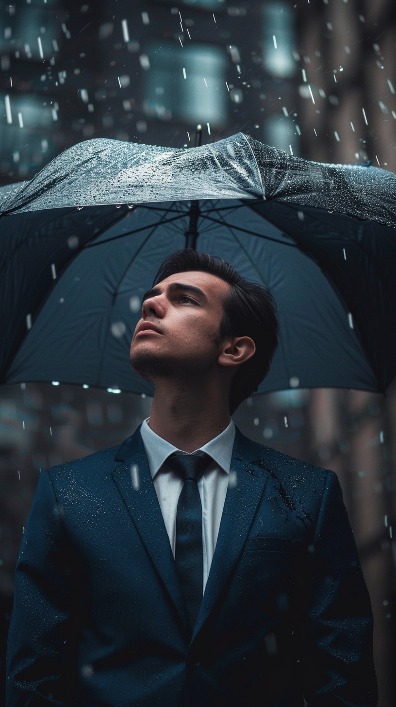 Download Man, Rain, Umbrella Image - Man, Rain, Umbrella | StockCake