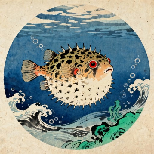 Free Japanese Pufferfish Art Image - Pufferfish, Japanese, Ukiyo-e ...