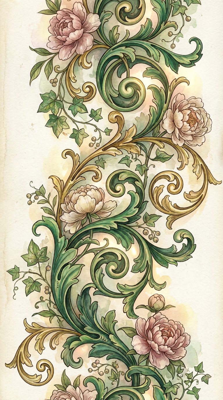 Beautiful Scrollwork Pattern Free Elegant Botanical Scrollwork Image - Botanical, Pattern, Vintage ...