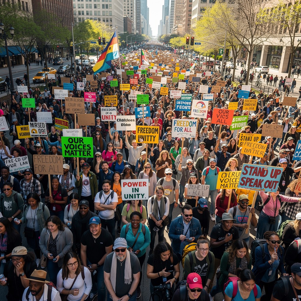 March Rising Free United Voices Rising Image - Protest, Demonstration, March ...