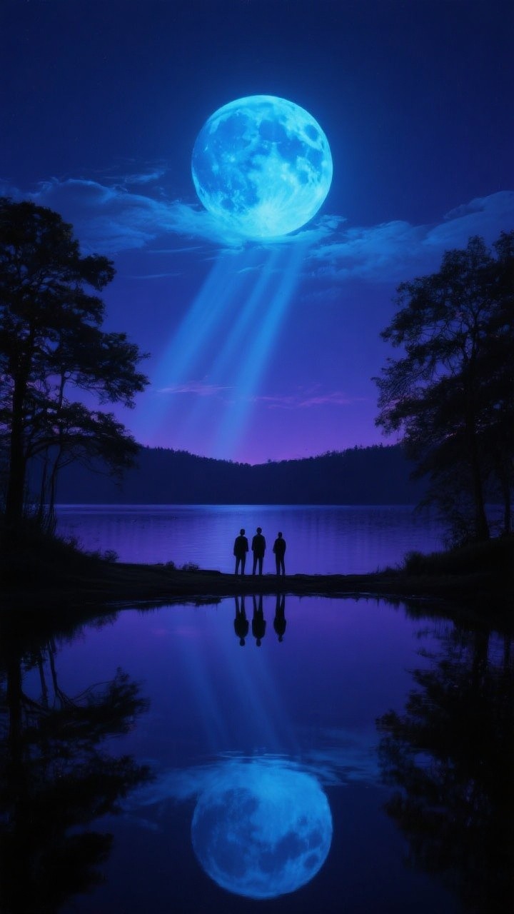 Free Blue Moon Magic Image - Moon, Blue, Reflection | Download at StockCake
