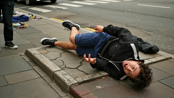 Stumblingly Free Sidewalk Trip Moment Image - Stumbling, Tripping, Falling ...
