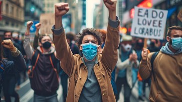 Protesters Demand Free Protesters Demand Change Image - Protest, Determination, Masks ...