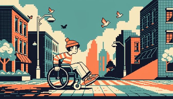Pixel Handicap Sign Download Blue Wheelchair Sign Image - Accessibility, Wheelchair, Pixel ...