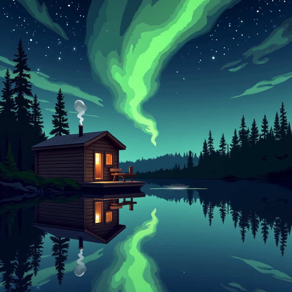 Free Northern Lights Cabin Image - Aurora, Cabin, Reflection | Download ...