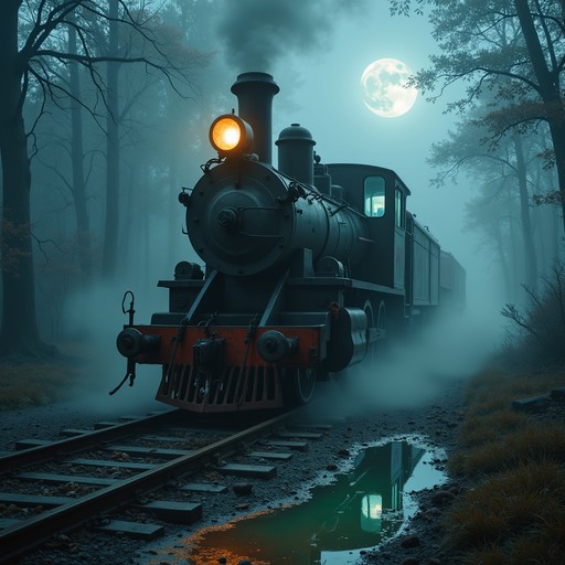 Moonlight Bridge Train Free Haunted Moonlit Locomotive Image | Download at StockCake
