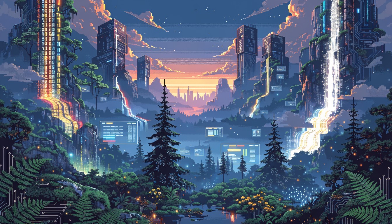 Free Cyberpunk Pixel Paradise Image - Cyberpunk, Pixel, Landscape ...