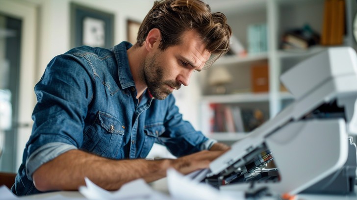 Work Intensely Free Focused Work Effort Image - Office, Man, Printer | Download at ...
