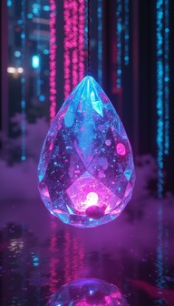 Free Crystalline Neon Teardrop Image - Crystal, Neon, Cyberpunk ...