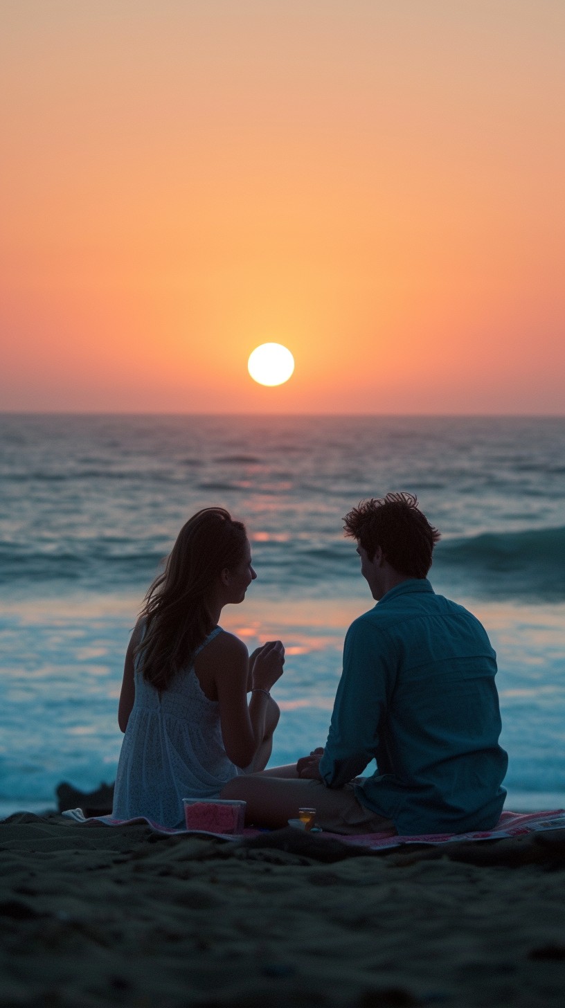 Free Sunset Beach Picnic Image - Sunset, Beach, Couple | Download at ...