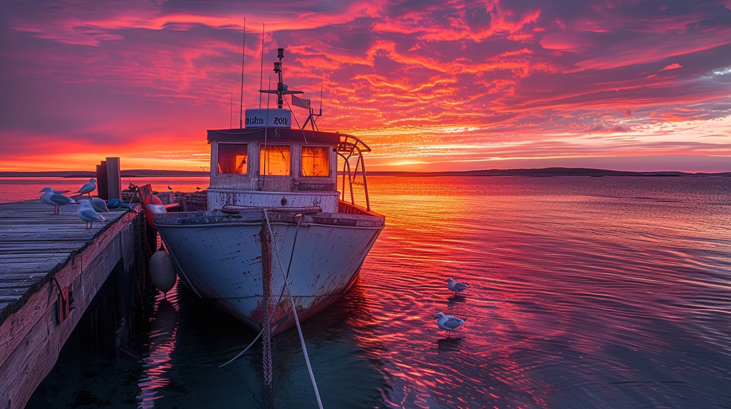 Free Sunset Harbor Scene Image - Sunset, Harbor, Boat | Download at ...