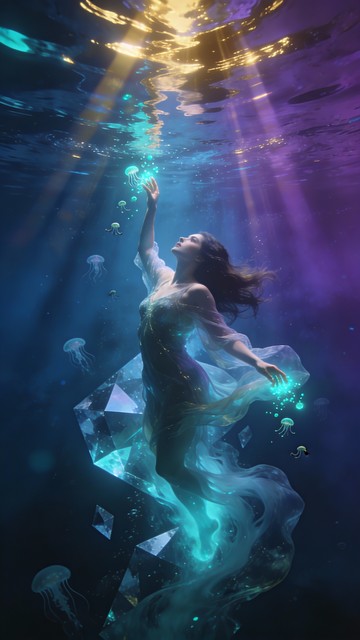 Marine Rays Shape Download Underwater Ethereal Connection Illustrations for Free | StockCake