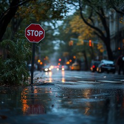 Rain Gradually Stop Free Rainy stop sign Image - Rain, Wet, Road | Download at StockCake