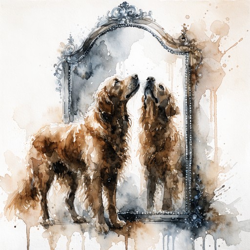 Dog Reflection Drawing Free Dog Meets Reflection Image - Watercolor, Dog, Reflection ...